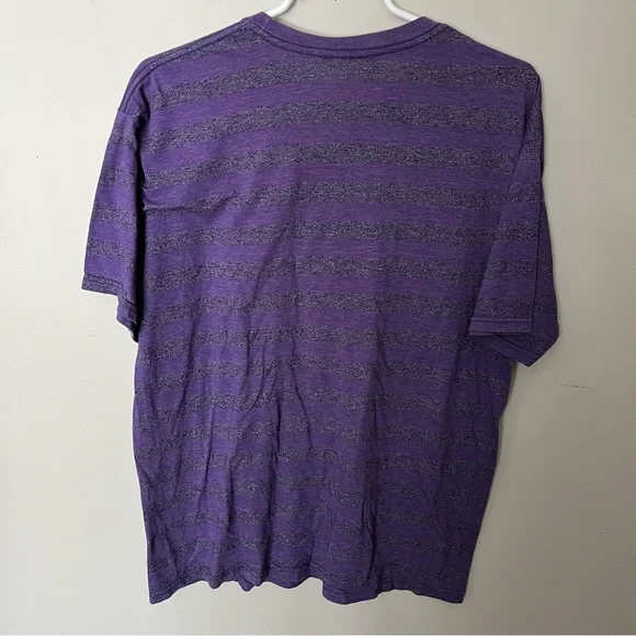 3/$40 Men’s DC Size Large Purple Striped Short Sleeve Tee Shirt - Picture 3 of 4
